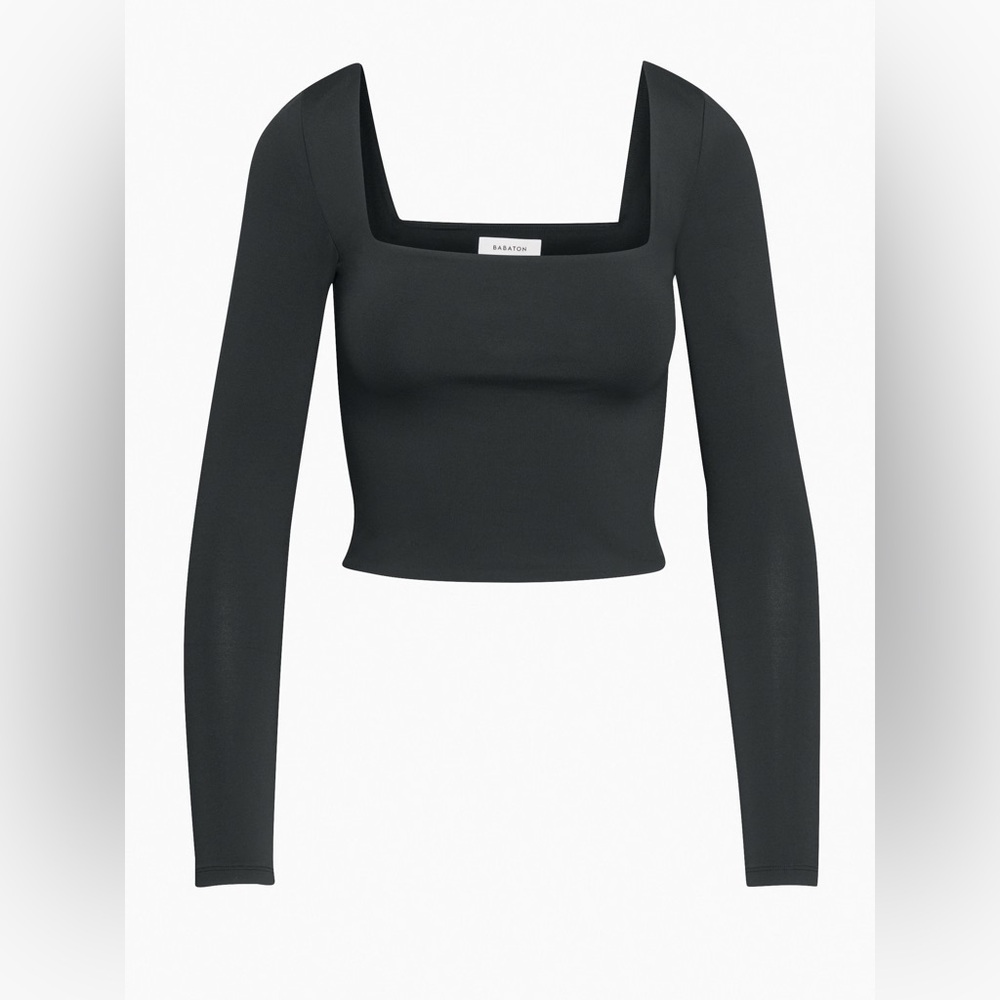 Olive Green Long Sleeve Square neck Waist contour top
